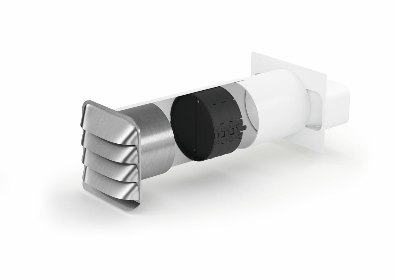 E-Jal Col® flow 125 wall conduct incl. THERMOBOX, white, stainless steel  E-Jal Col® flow 125 wall conduct incl. THERMOBOX, white, stainless steel