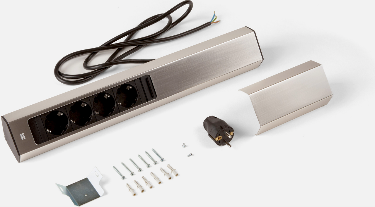 Casia 2L power strip, stainless steel coloured
