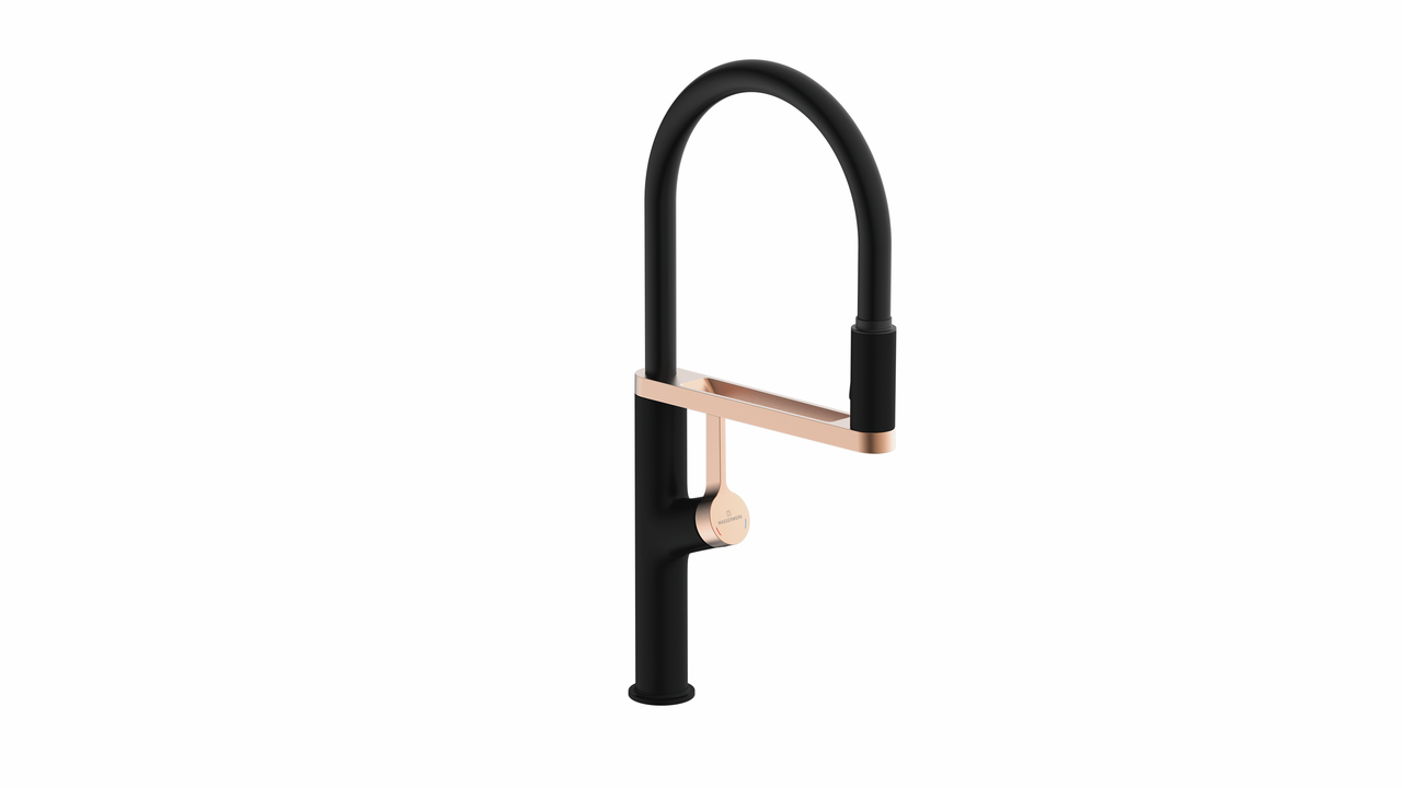 Wasserwerk Aria, black-rose-gold, high pressure