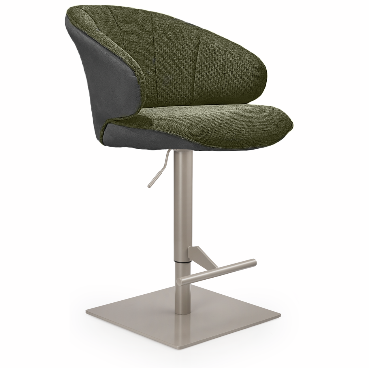 Brezo AS, Gestell perlgraumetallic, eckig, Bezug grün Brezo AS, Gestell perlgraumetallic, eckig, Bezug grün